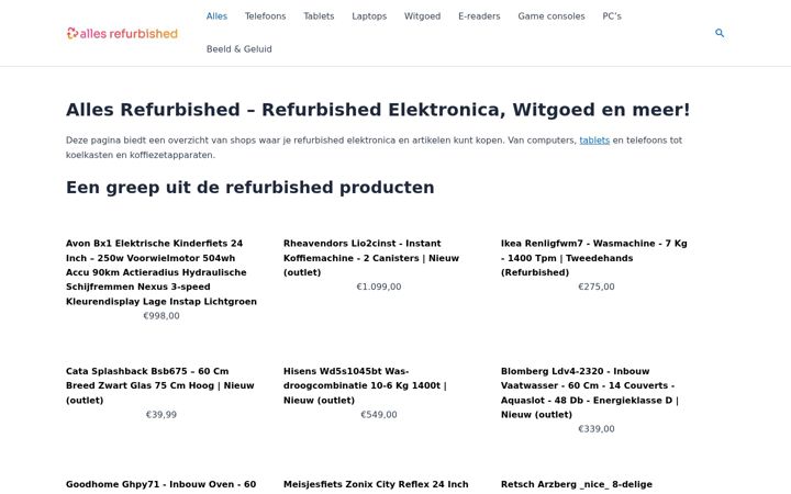 Screenshot of allesrefurbished.nl
