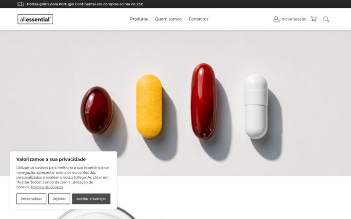 Screenshot of allessential.pt