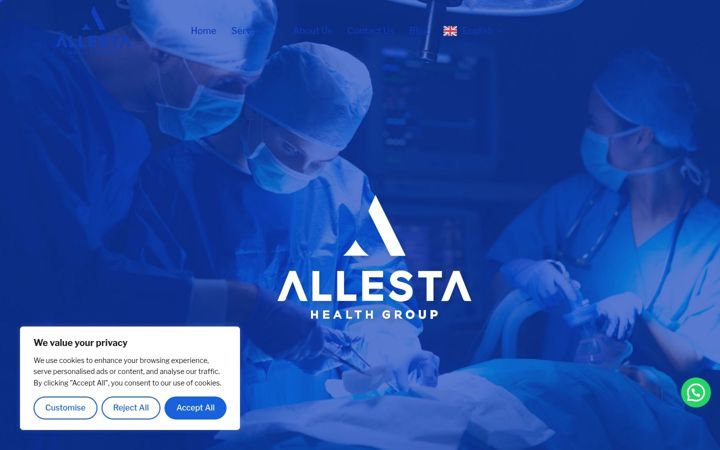 Skärmbild av allesta.com