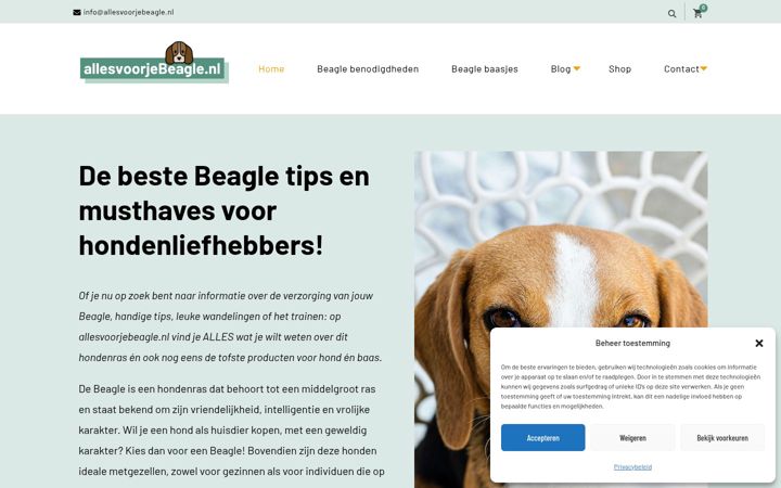 Screenshot of allesvoorjebeagle.nl