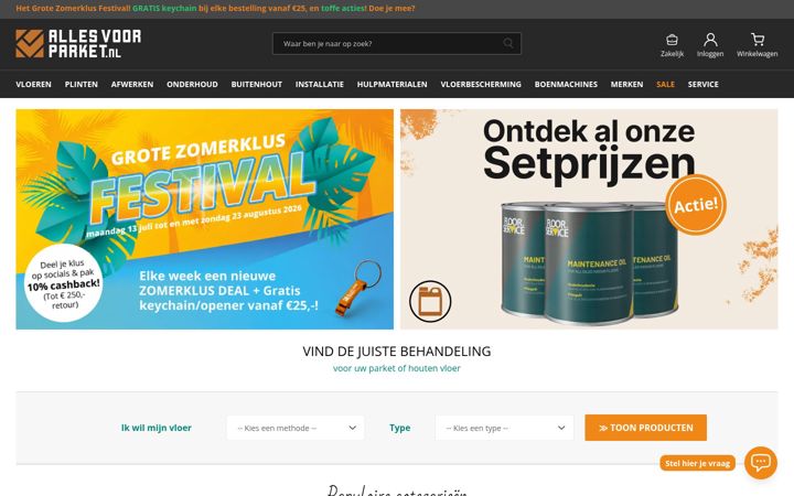 Screenshot of allesvoorparket.nl