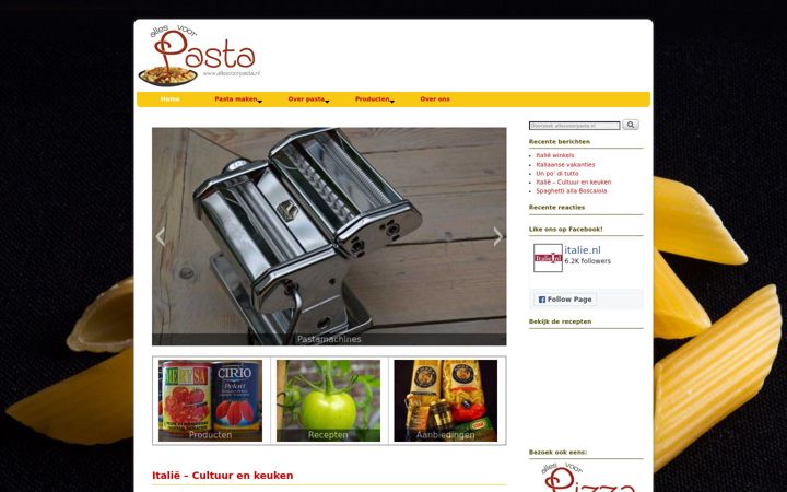 Screenshot of allesvoorpasta.nl