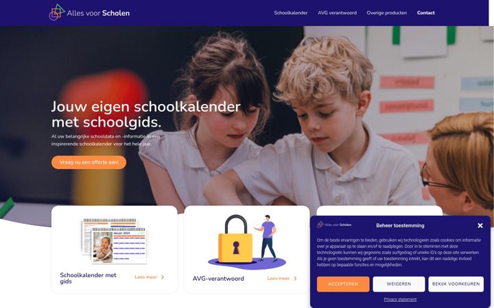 Skærmbillede af allesvoorscholen.nl