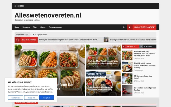 Skærmbillede af alleswetenovereten.nl