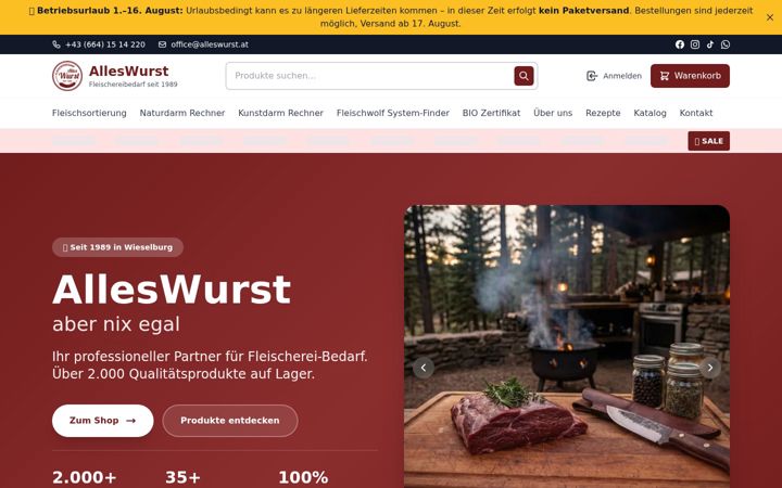 Screenshot of alleswurst.at
