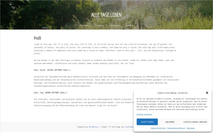 Screenshot of alletageleben.de
