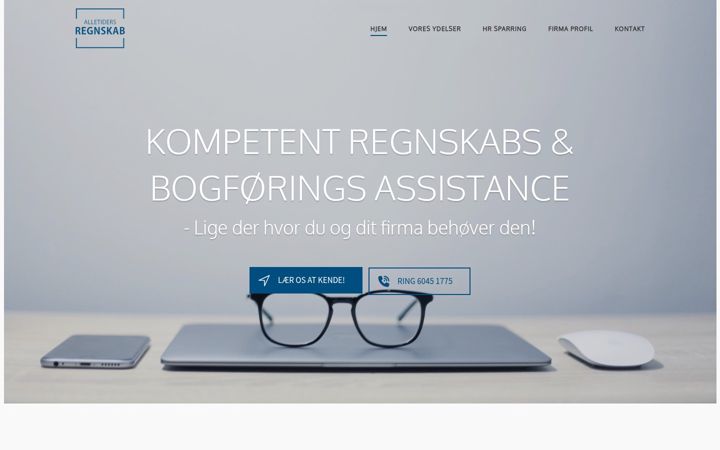 Screenshot of alletidersregnskab.dk