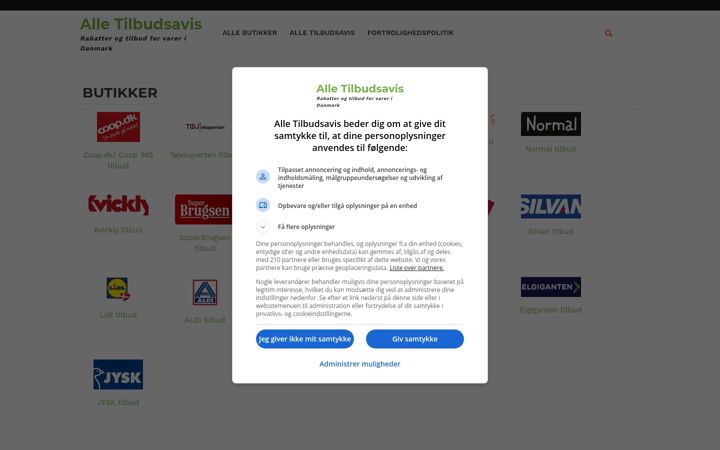Screenshot von alletilbudsavis.com