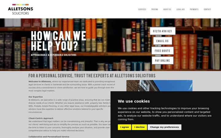 Screenshot of alletsons.co.uk