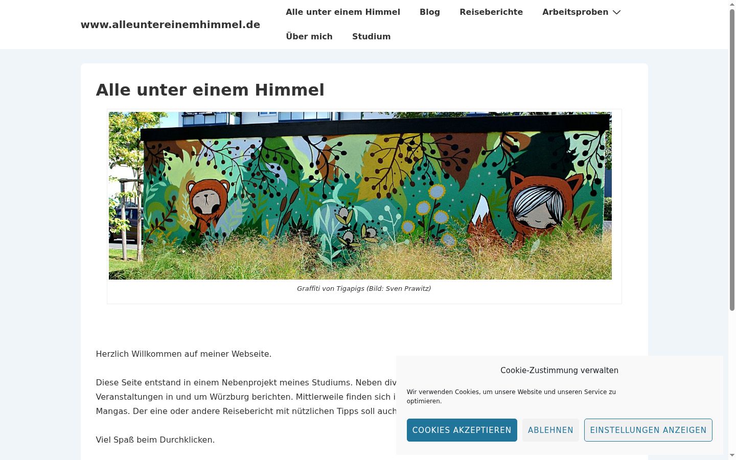 Screenshot del banner di consenso mostrato prima di qualsiasi interazione