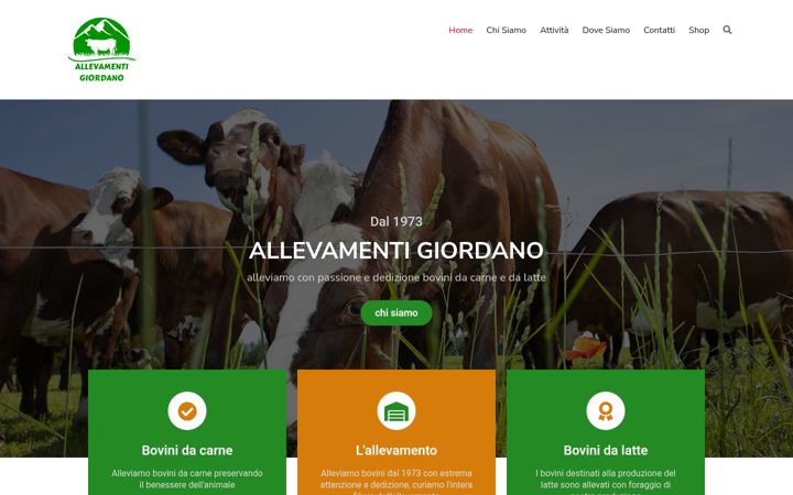 Ekraanipilt saidist allevamentigiordano.it