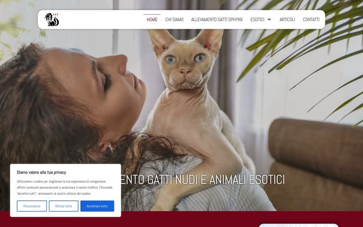 Screenshot of allevamentoanimaliesotici.com
