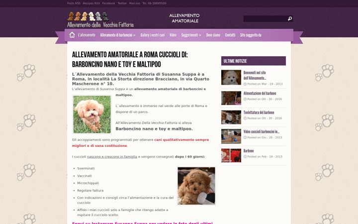 Screenshot of allevamentodellavecchiafattoria.it