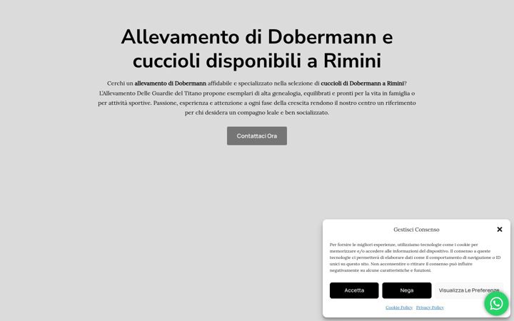 Screenshot of allevamentodelleguardiedeltitano.eu