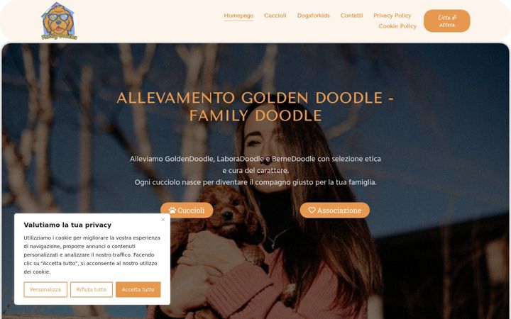 Screenshot of allevamentogoldendoodle.com