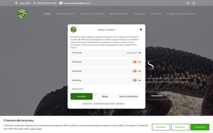 Screenshot of allevamentorettiliitalia.it