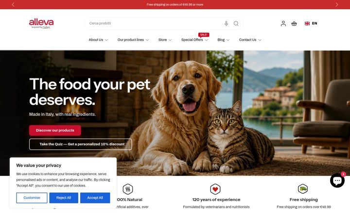 Screenshot of allevastore.com