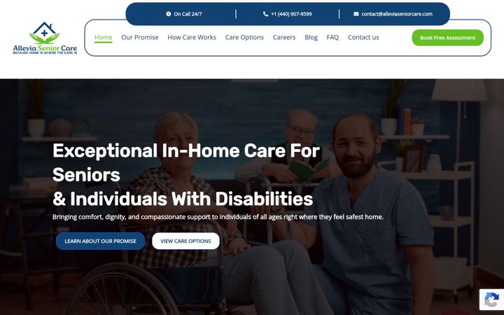 Screenshot of alleviaseniorcare.com