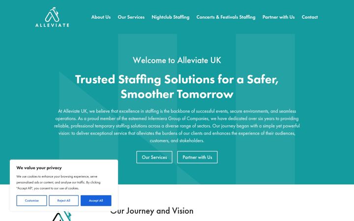 Screenshot of alleviateuk.co.uk