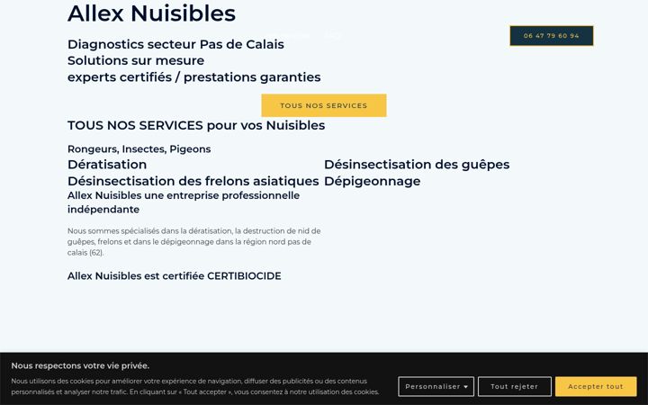Snímek obrazovky allex-nuisibles.fr