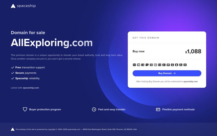 Screenshot of allexploring.com
