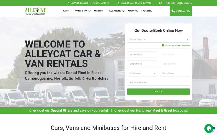 Screenshot of alleycatrentals.co.uk