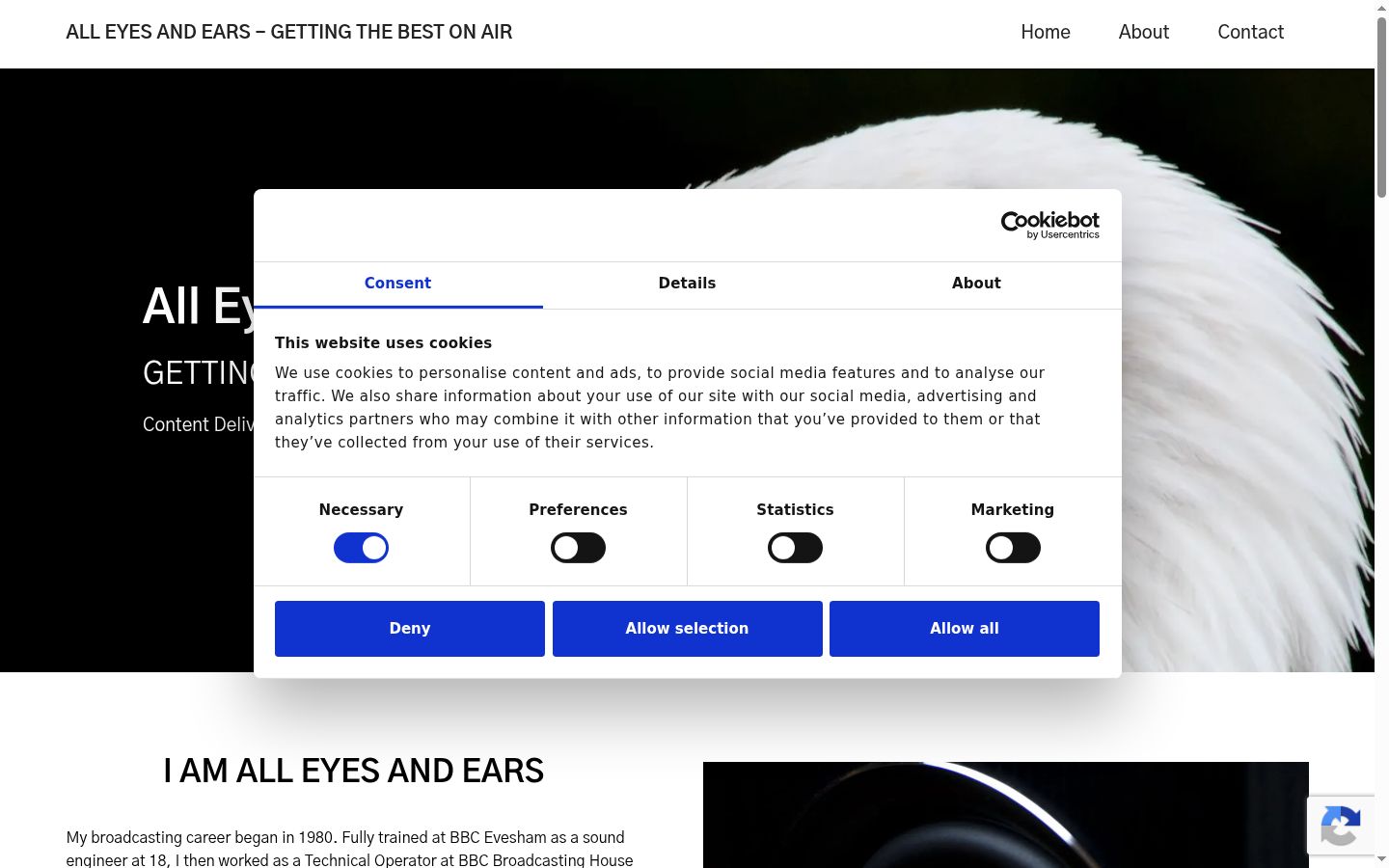 Screenshot of the consent banner shown before any interaction