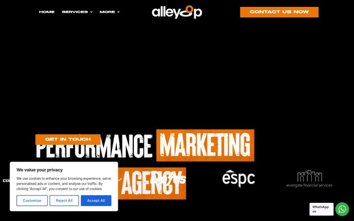 Screenshot of alleyoop.agency