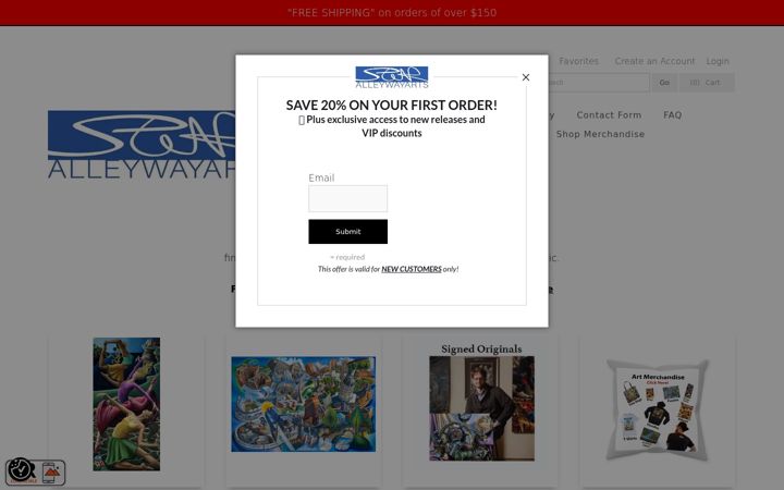 Screenshot of alleywayarts.com