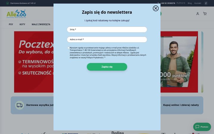 Screenshot of allezoo.com.pl