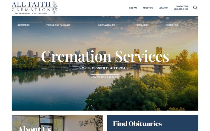 Screenshot of allfaithcremation.com