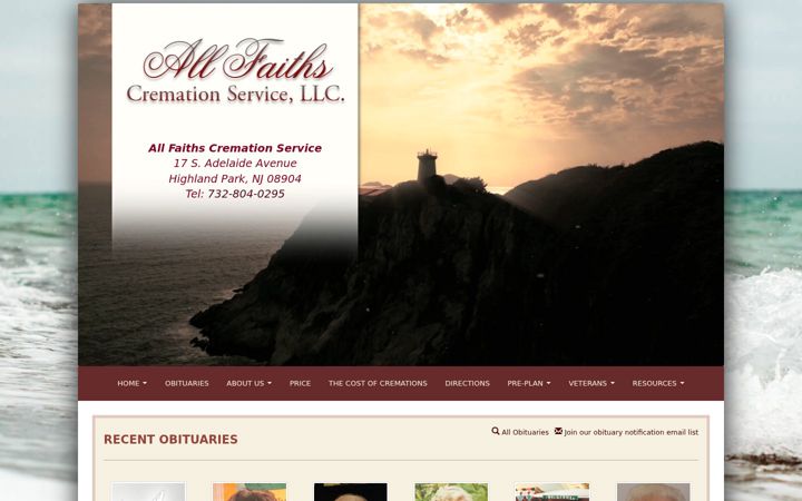 Ekrano kopija allfaithscremationservice.com