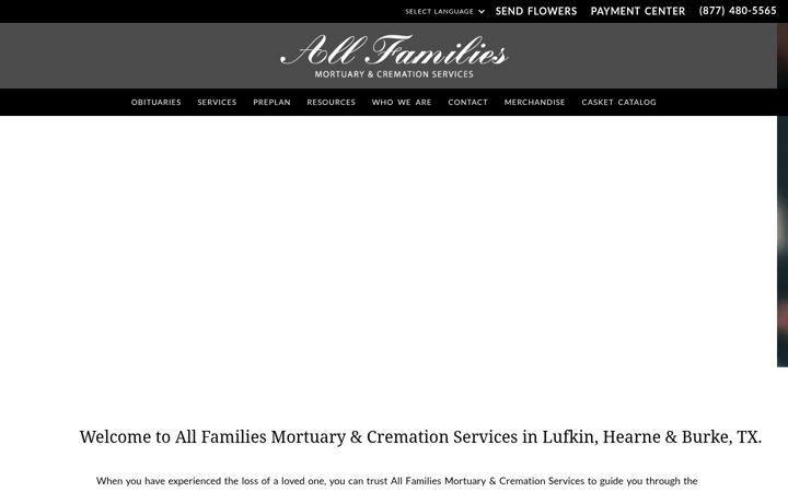 Ekrano kopija allfamiliesmortuary.com