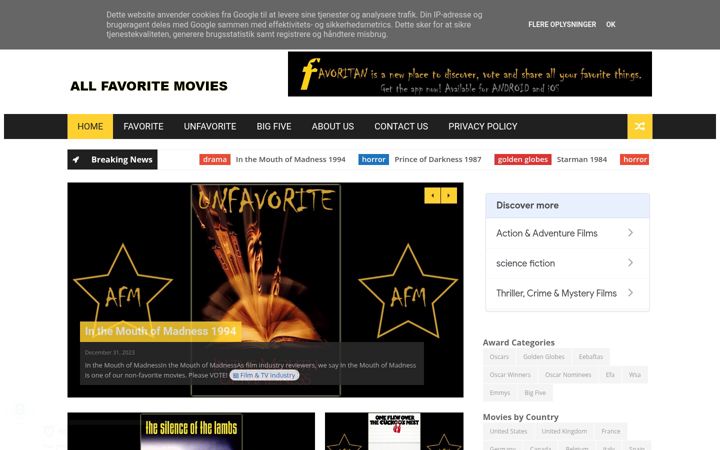 Screenshot of allfavoritemovies.com