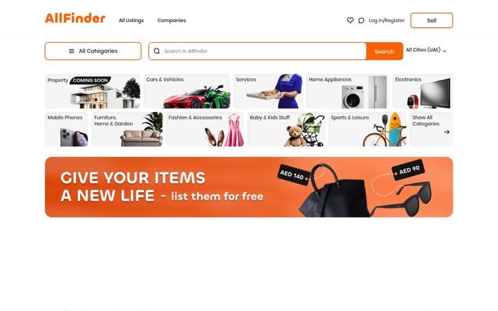 Screenshot of allfinder.ae