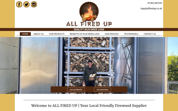 Screenshot of allfiredup.co.uk