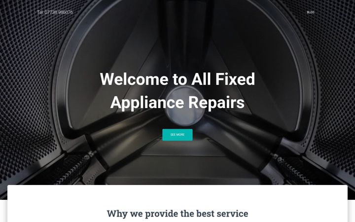 Screenshot of allfixedappliancerepairs.com