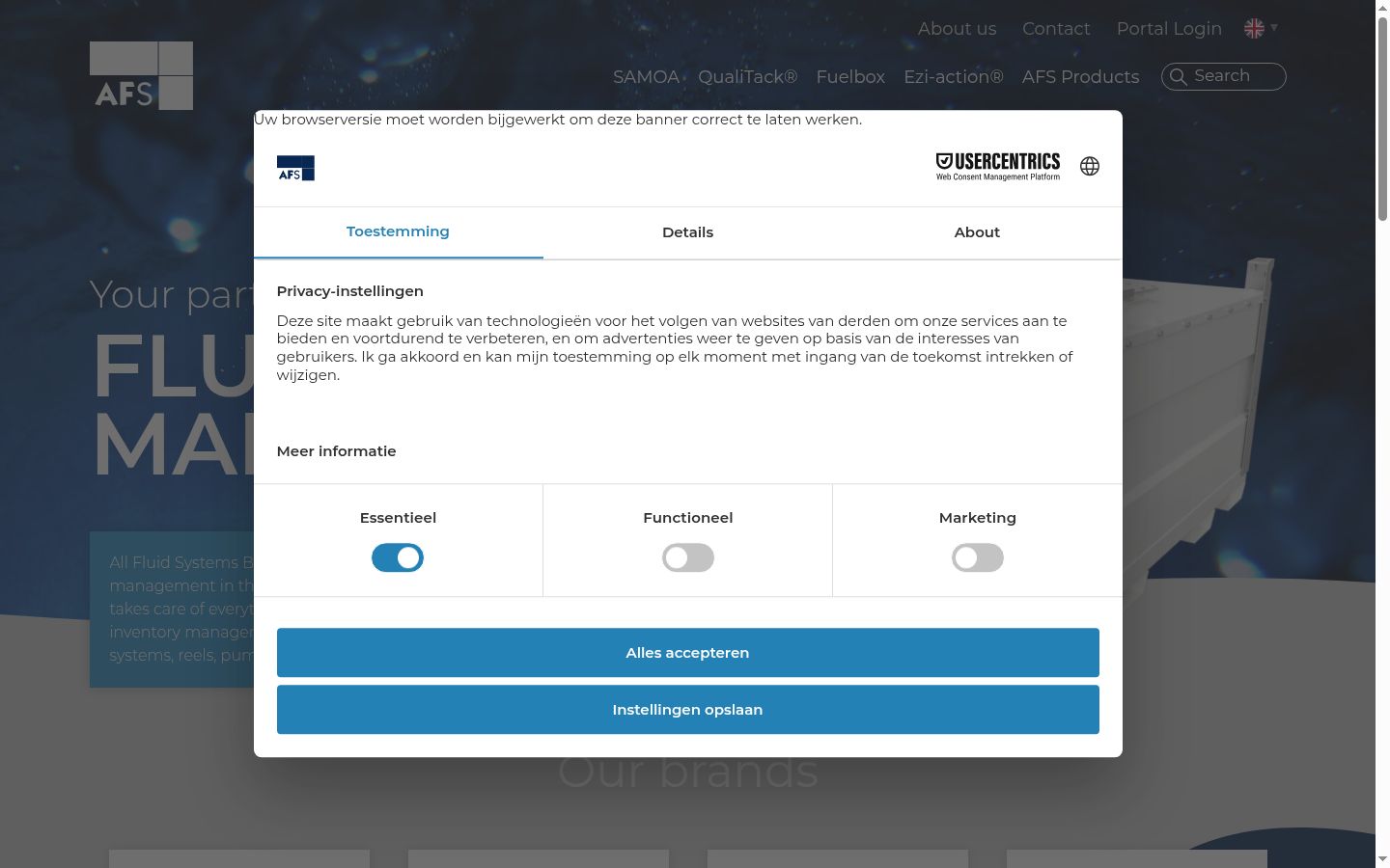 Zrzut ekranu banera zgody wyświetlanego przed jakąkolwiek interakcją