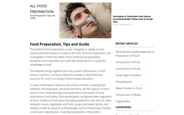 Skærmbillede af allfoodpreparation.com