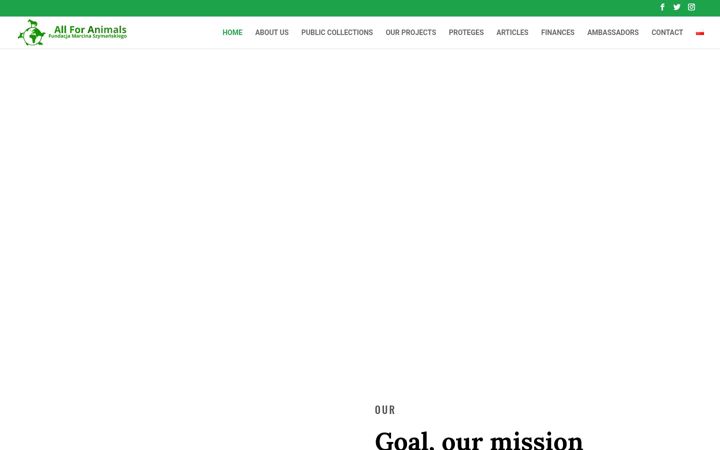 Screenshot di allforanimals.net