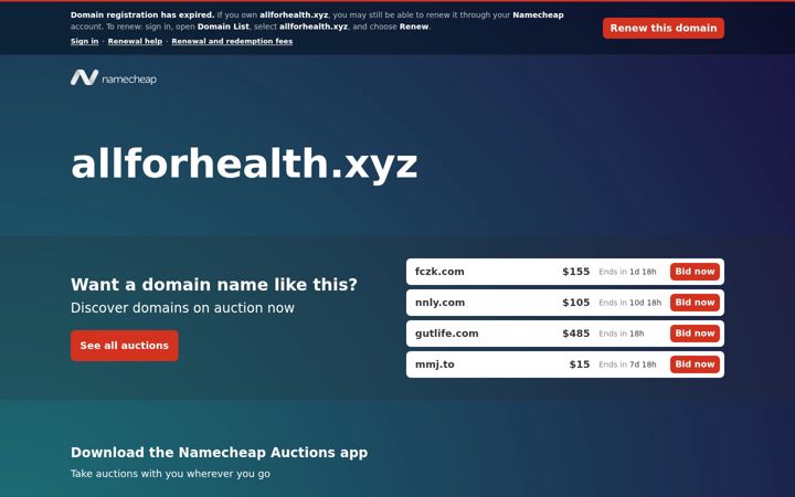 Screenshot of allforhealth.xyz