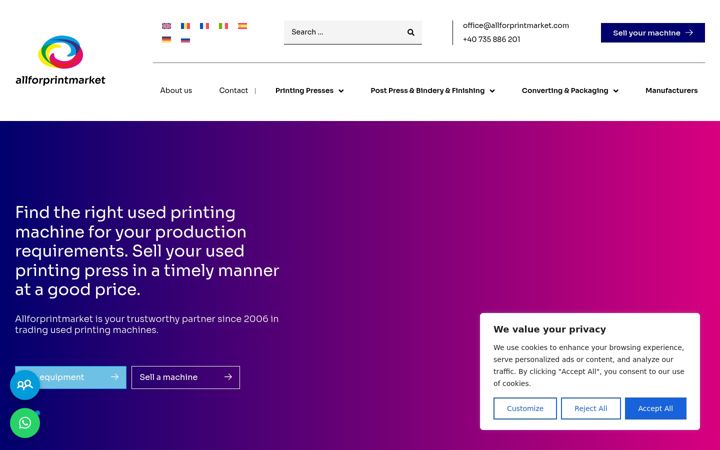 Screenshot of allforprintmarket.com