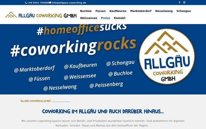 Zrzut ekranu allgaeu-coworking.de