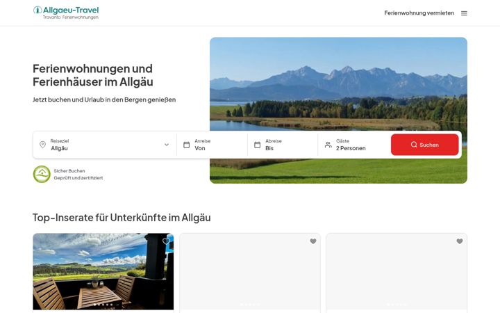 Screenshot of allgaeu-travel.com