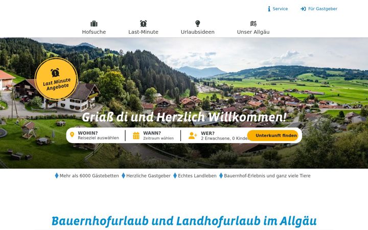 Screenshot of allgaeu-urlaubaufdembauernhof.de