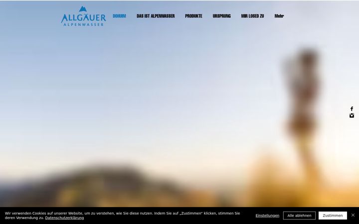 Zrzut ekranu allgaeuer-alpenwasser.de