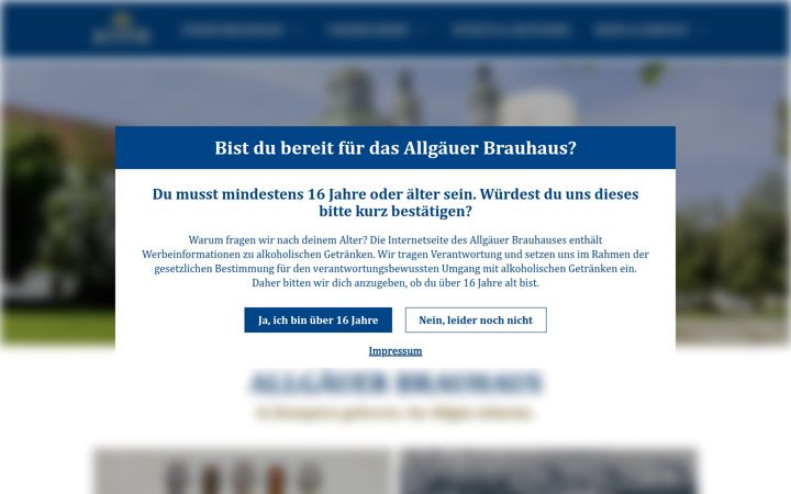 Screenshot stránky allgaeuer-brauhaus.de