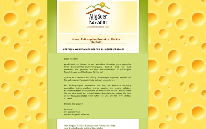 Screenshot von allgaeuer-kaesealm.de
