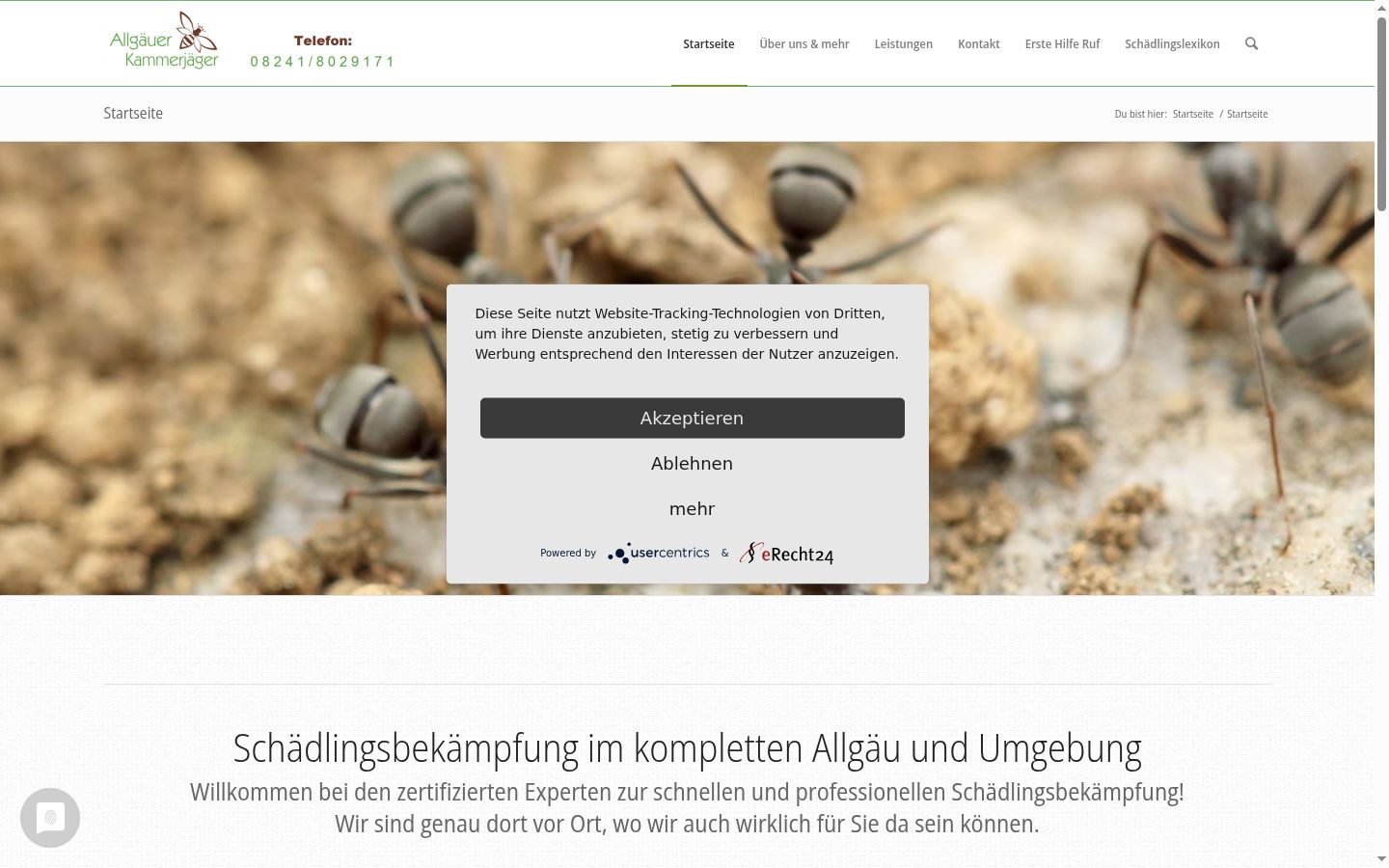 Ekrānuzņēmums ar piekrišanas baneri, kas tika rādīts pirms jebkādas mijiedarbības