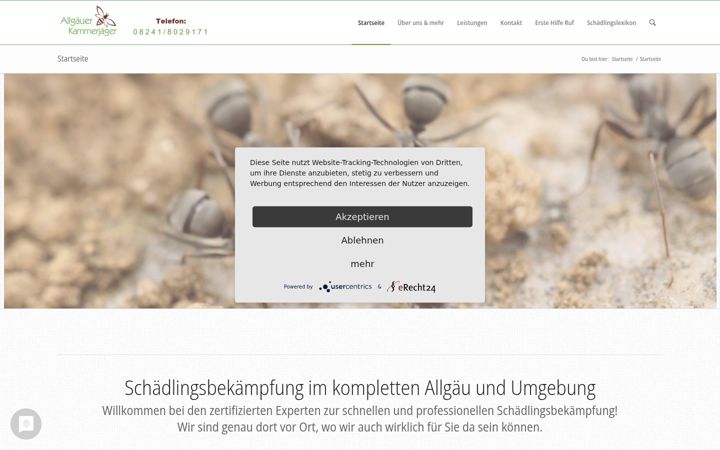 Screenshot of allgaeuer-kammerjaeger.de